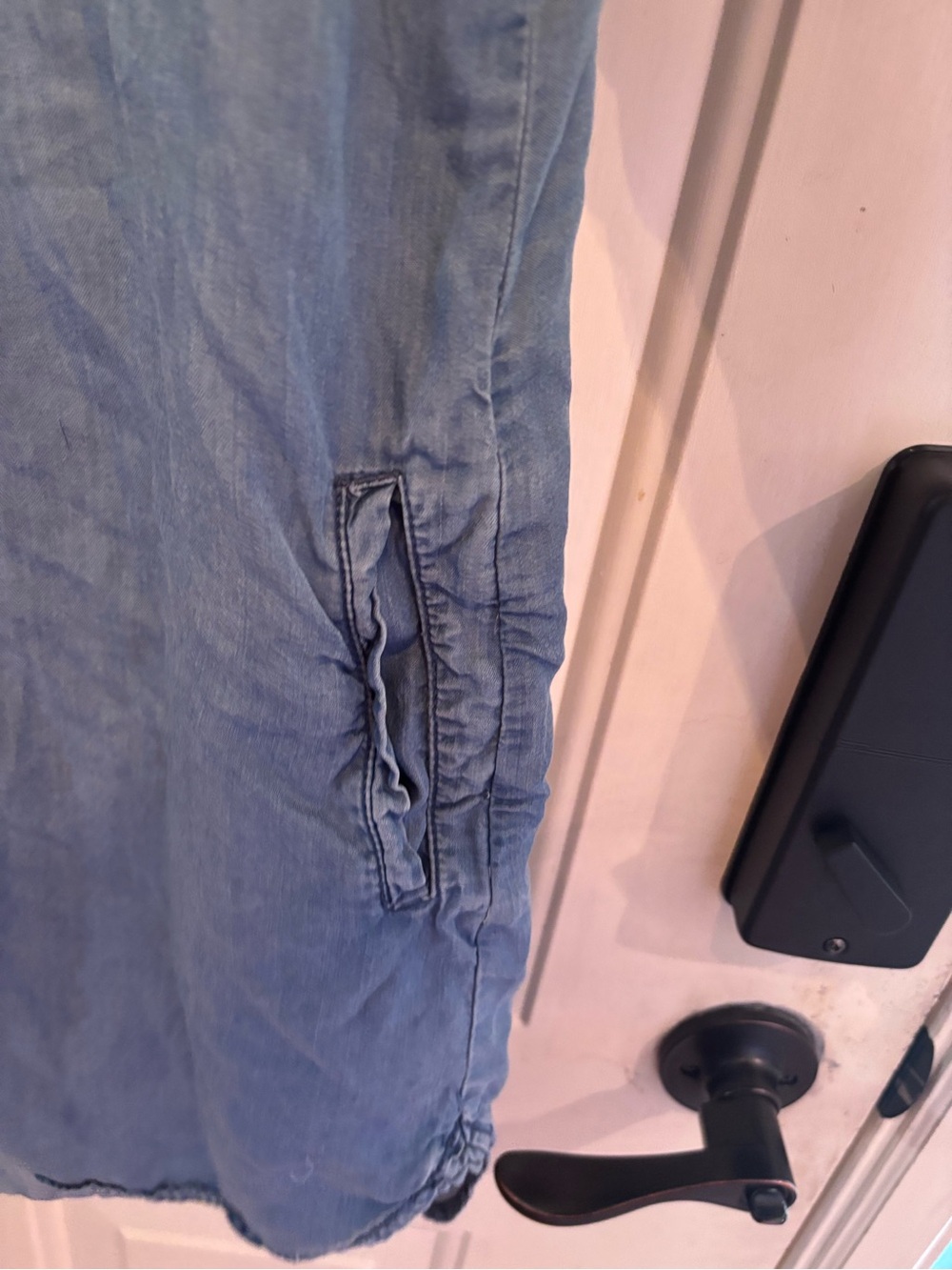 Thread & Supply Denim Blue Button-Front Mini Shirt Dress - Picture 3 of 5